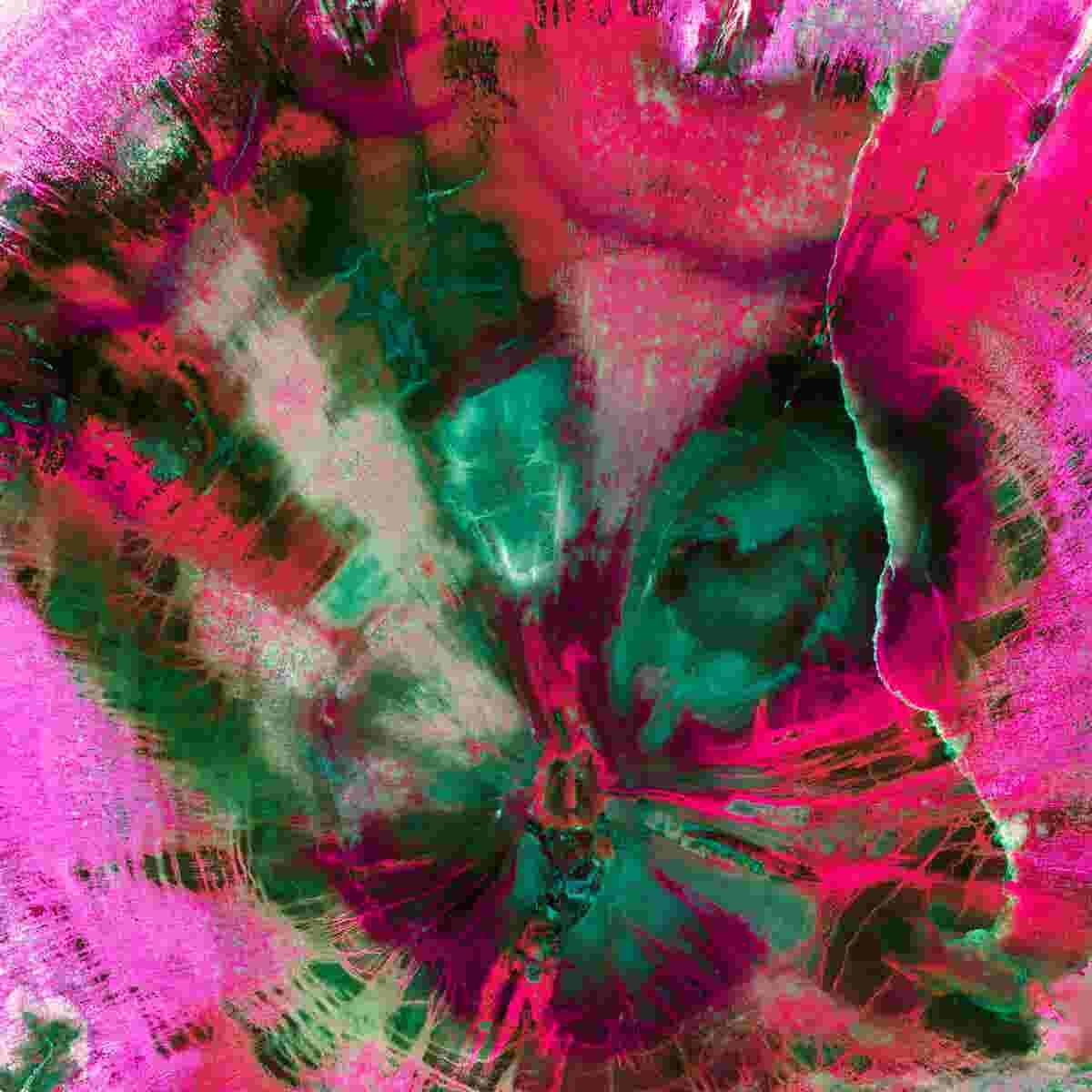 Weston Quantum Fossil Silk Scarf, Pink & Green