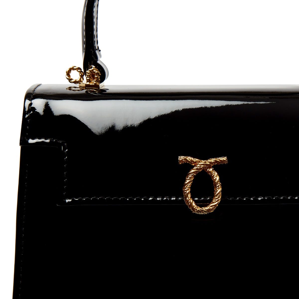 Launer Judi Patent Handbag Black