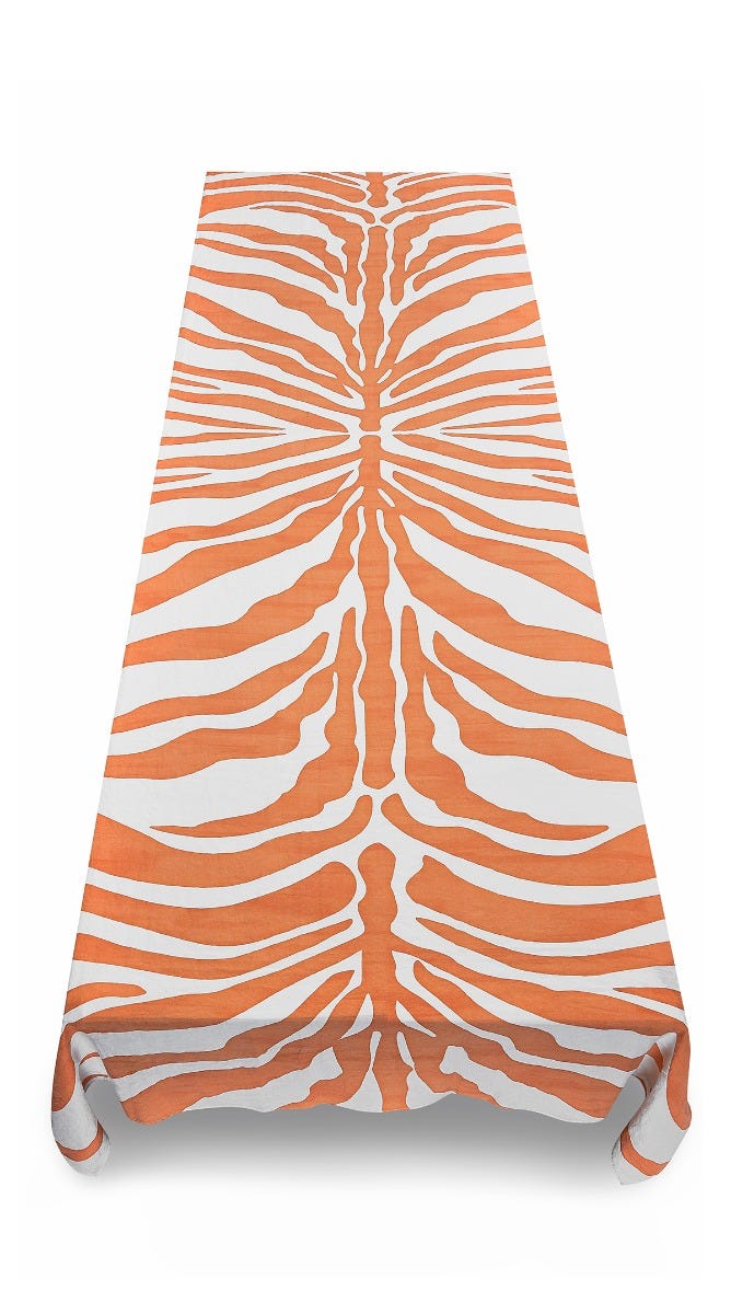 Summerill & Bishop Zebra Linen Tablecloth, Large