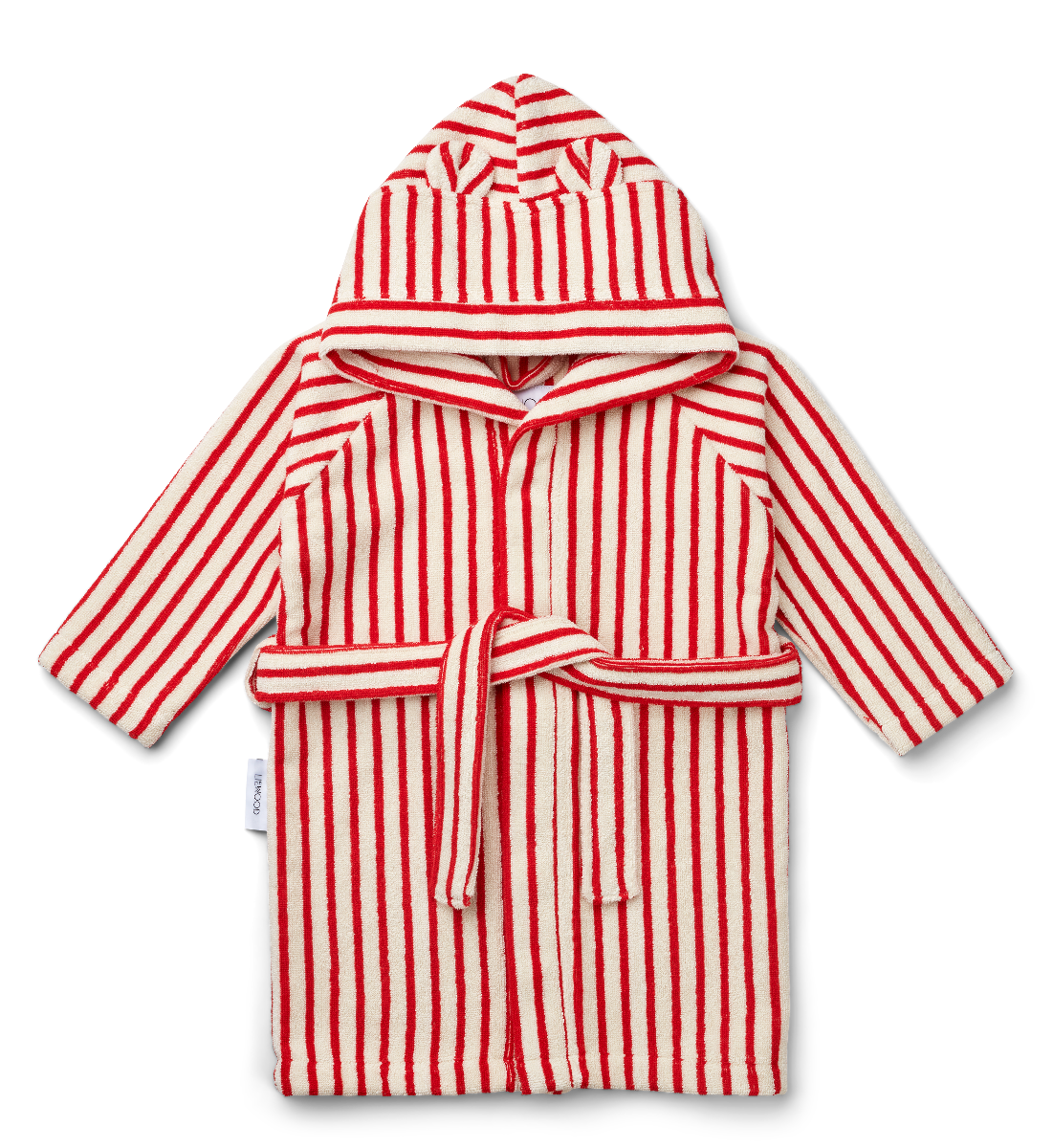 Liewood Rollo Stripe Bath Robe, Apple Red