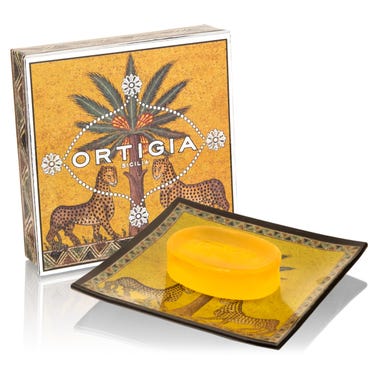 Ortigia Sicilia Zagara Glass Plate & Soap Set