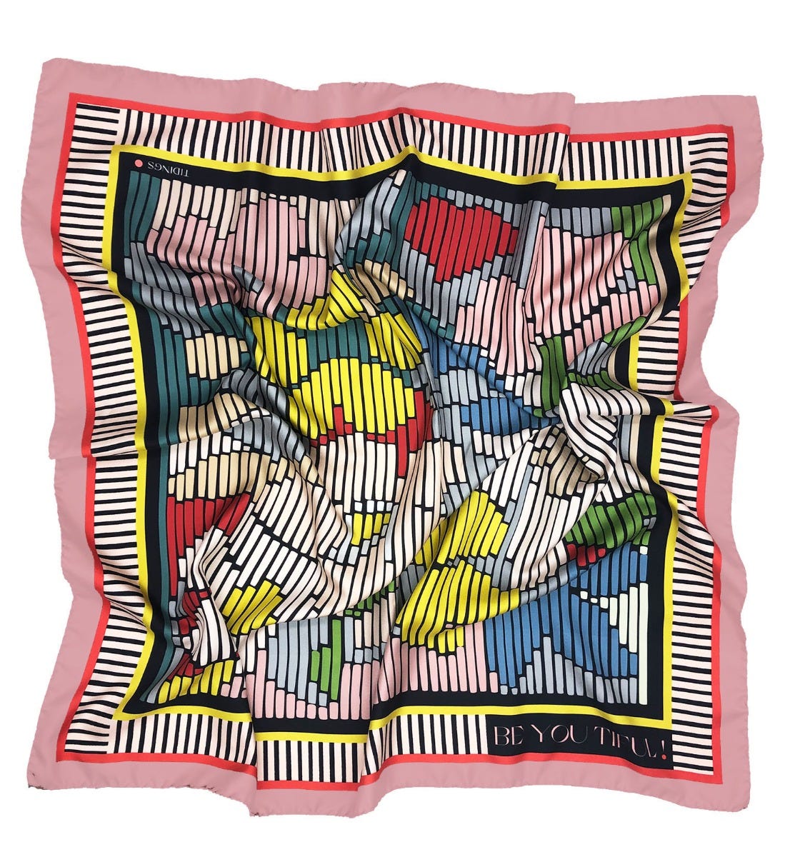 Tidings Be-You-Tiful Floral Silk Scarf, Pink product image