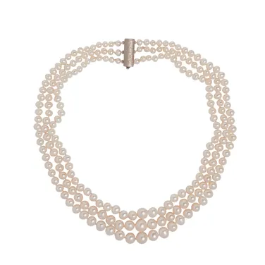 Coleman Douglas Platinum Jubilee Triple Graduated Pearl Necklace