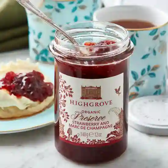 Highgrove Organic Strawberry Preserve with Marc de Champagne, 340g product image