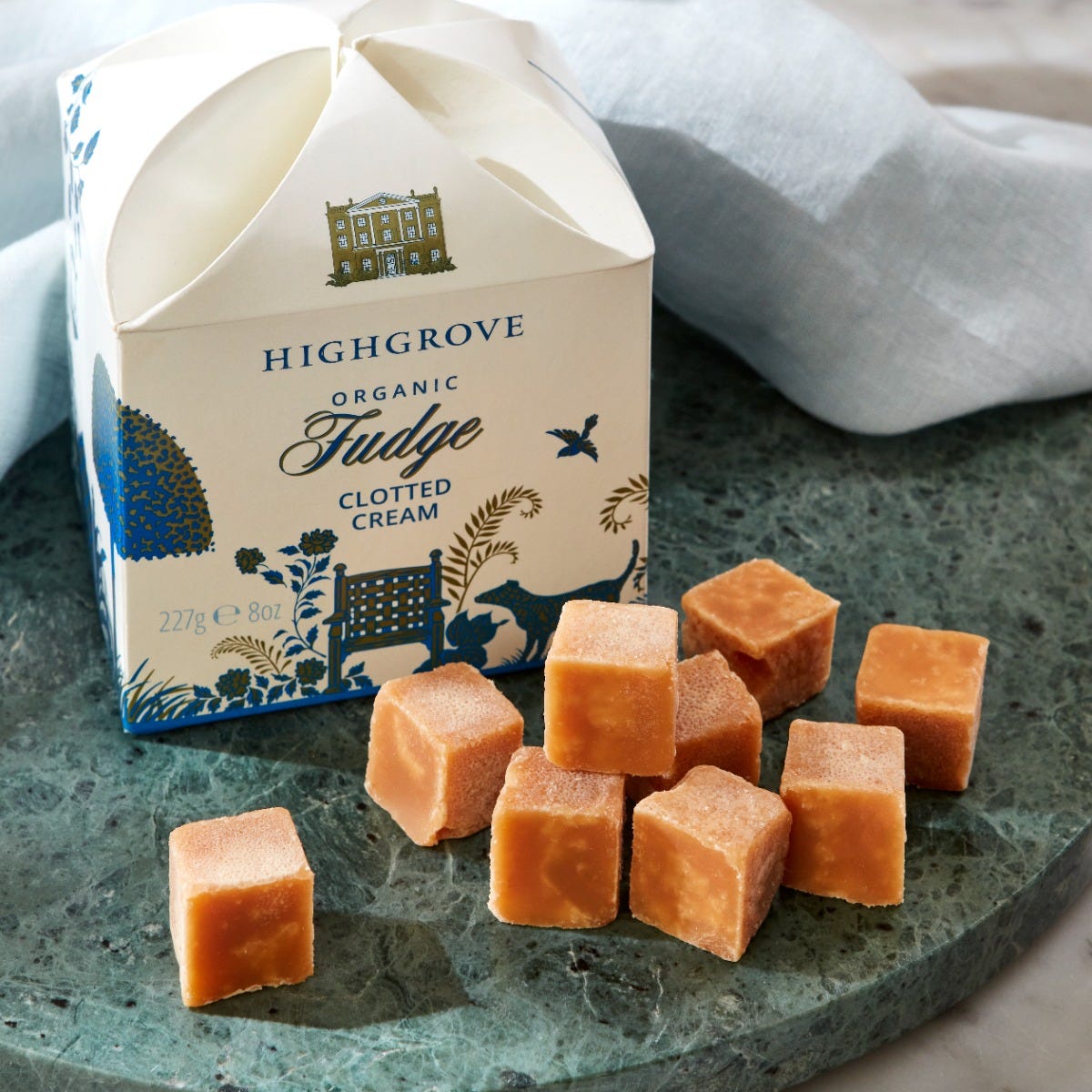 Organic Clotted Cream Fudge, 227g, Highgrove