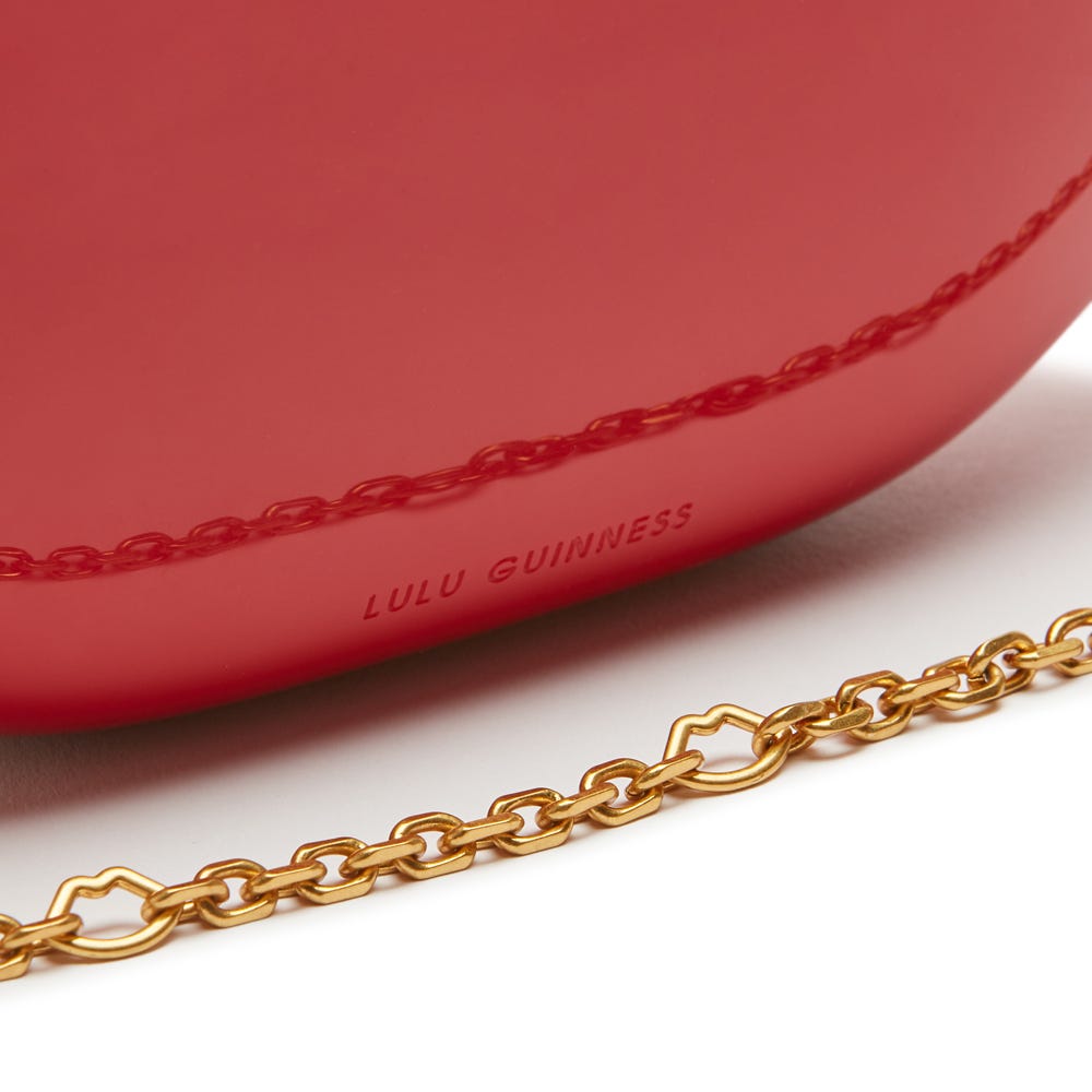 Lulu Guinness Lulu Red Medium Acrylic Lips Clutch