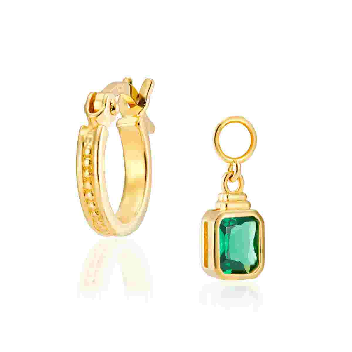 V by Laura Vann Frances Emerald Green Hoop Earrings