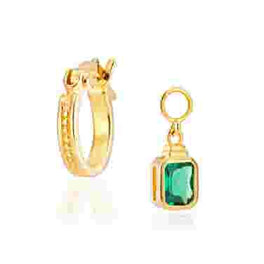 V by Laura Vann Frances Emerald Green Hoop Earrings
