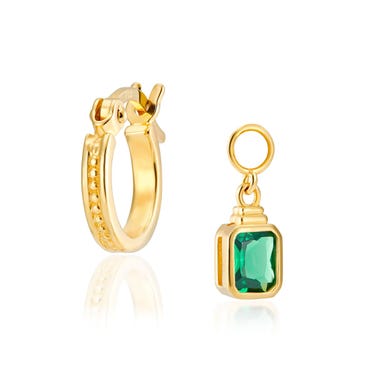 V by Laura Vann Frances Emerald Green Hoop Earrings
