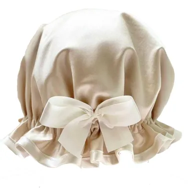 Shower Goddess Satin Shower Cap, Oyster Pearl