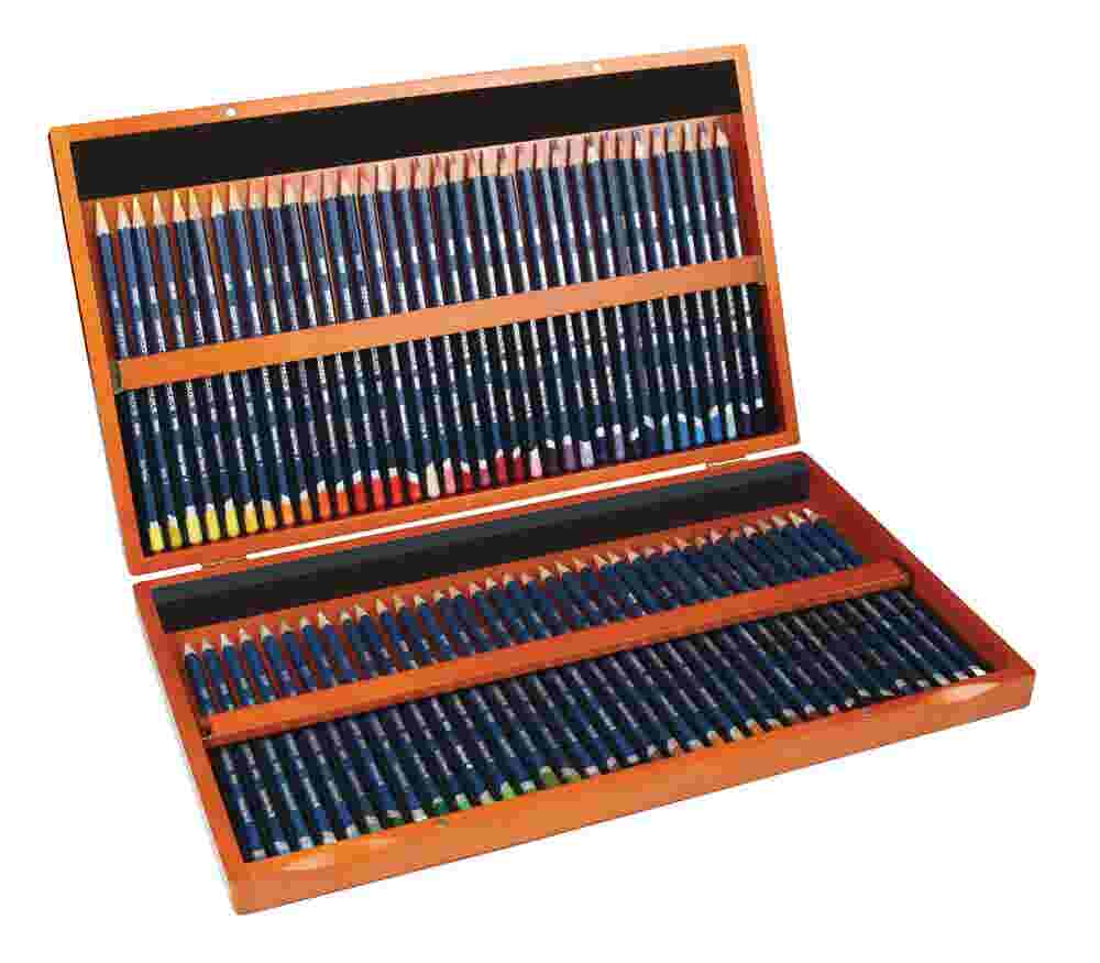 Derwent Watercolour Pencils in Wooden Box, Set of 72