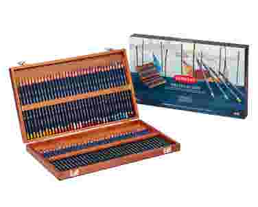 Derwent Watercolour Pencils in Wooden Box, Set of 72