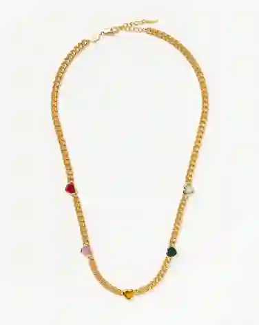 Missoma Multicoloured Heart Charm Necklace