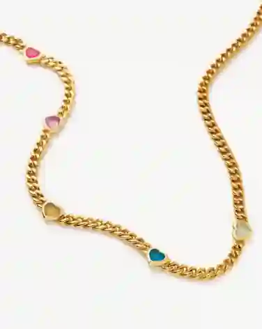 Missoma Multicoloured Heart Charm Necklace