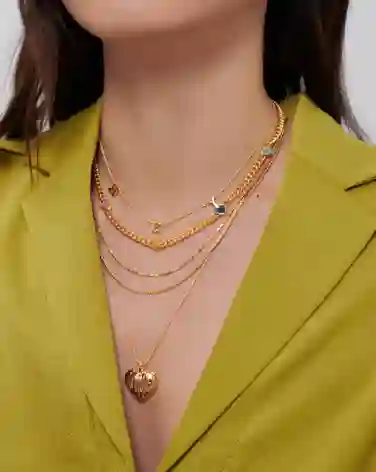 Missoma Multicoloured Heart Charm Necklace