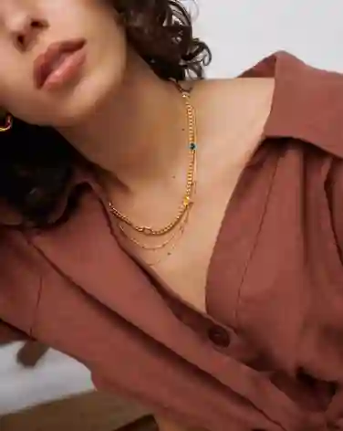 Missoma Multicoloured Heart Charm Necklace