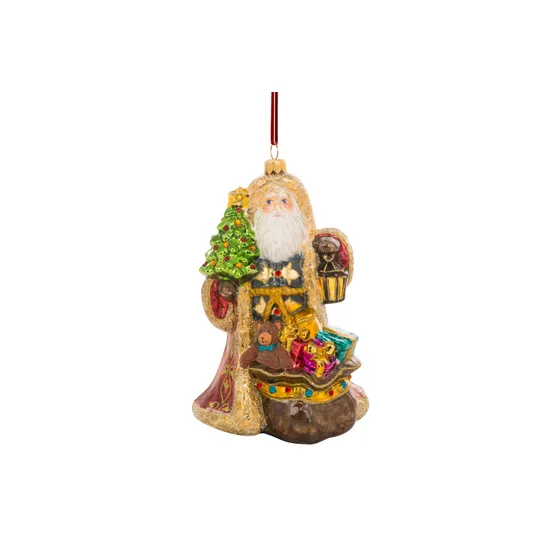 Glassware Art Studio 24k Gold Father Christmas with Sack Decoration product image