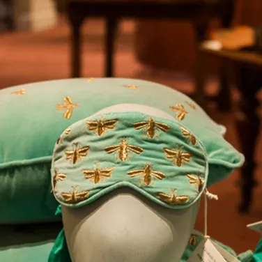 Elizabeth Scarlett Exclusive Honey Bee Eye Mask, Blue Turquoise