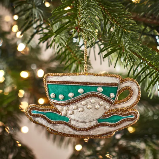 Embroidered Teacup Decoration product image