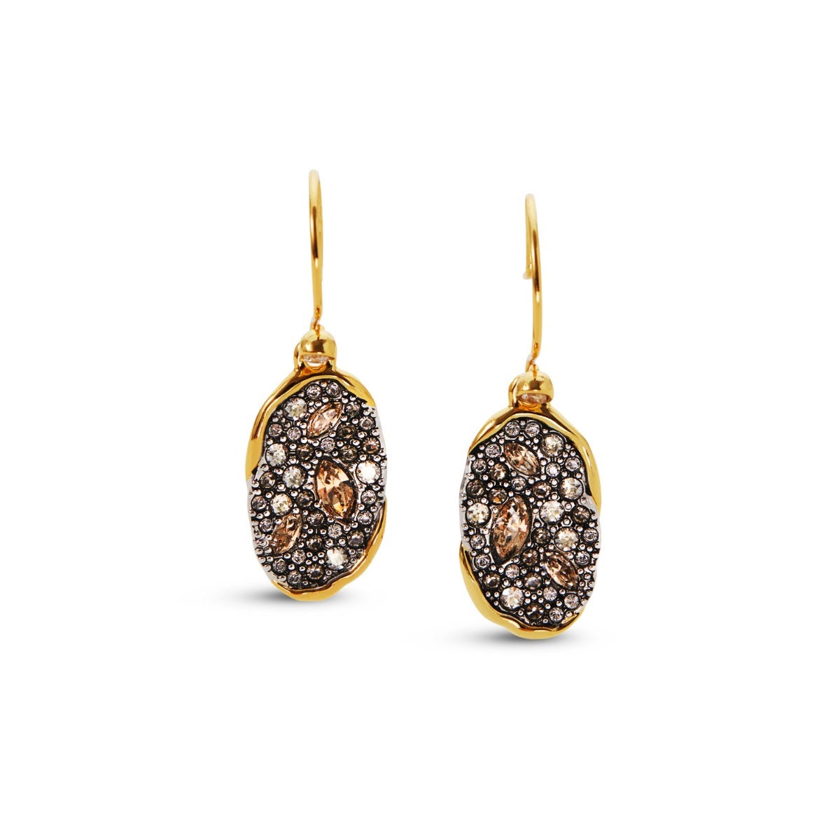 Alexis Bittar Solanales Crystal Oval Drop Champagne Earring