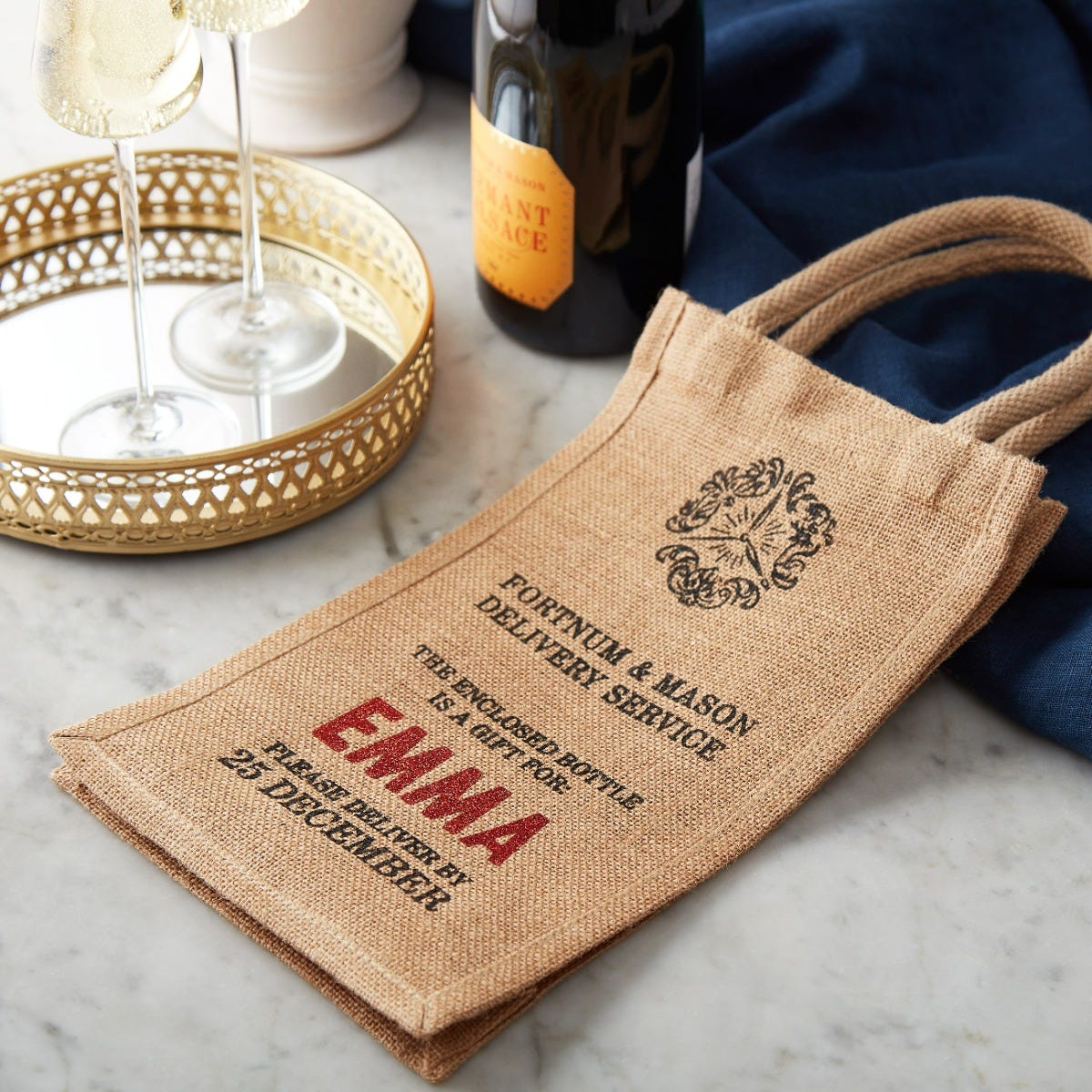 Personalised Hessian Bottle Bag