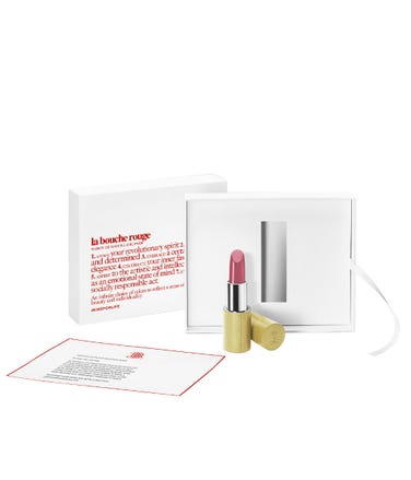 La Bouche Rouge The Gold Fine Leather Lipstick Case & Nude Pink Set