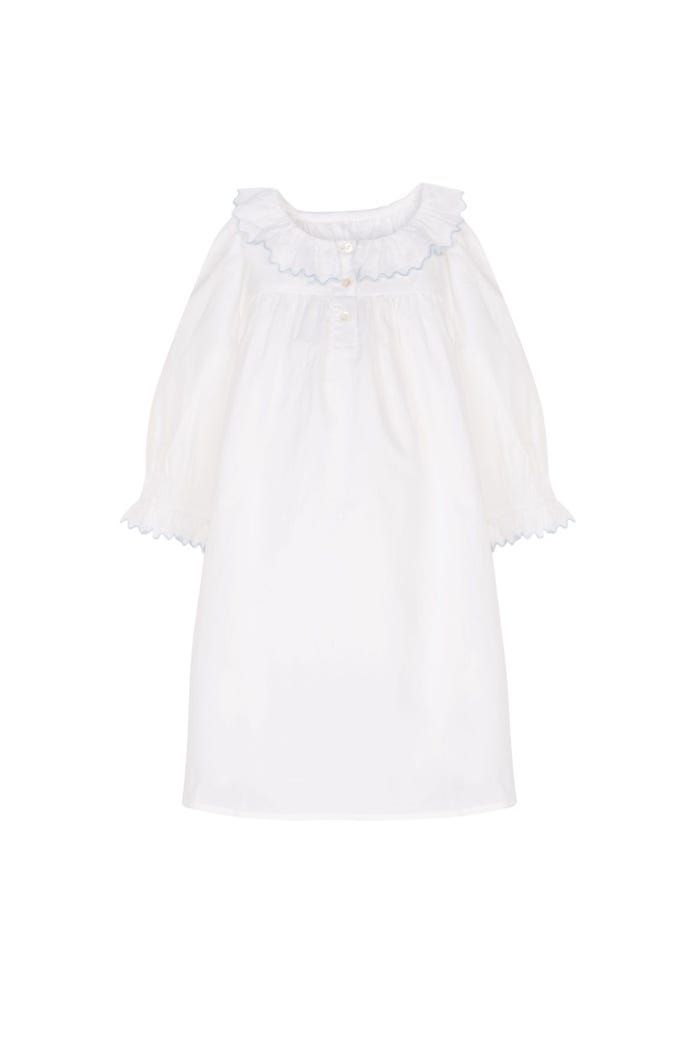 If Only If Margot Scalloping Child Nightie, Blue (4-6 Years)