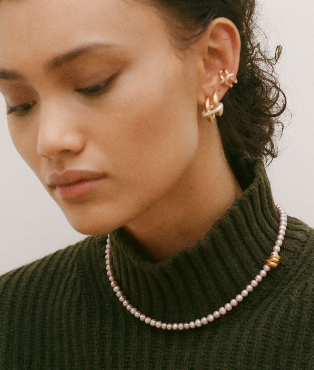 Alighieri The Celestial Raindrop Pink Pearl Necklace
