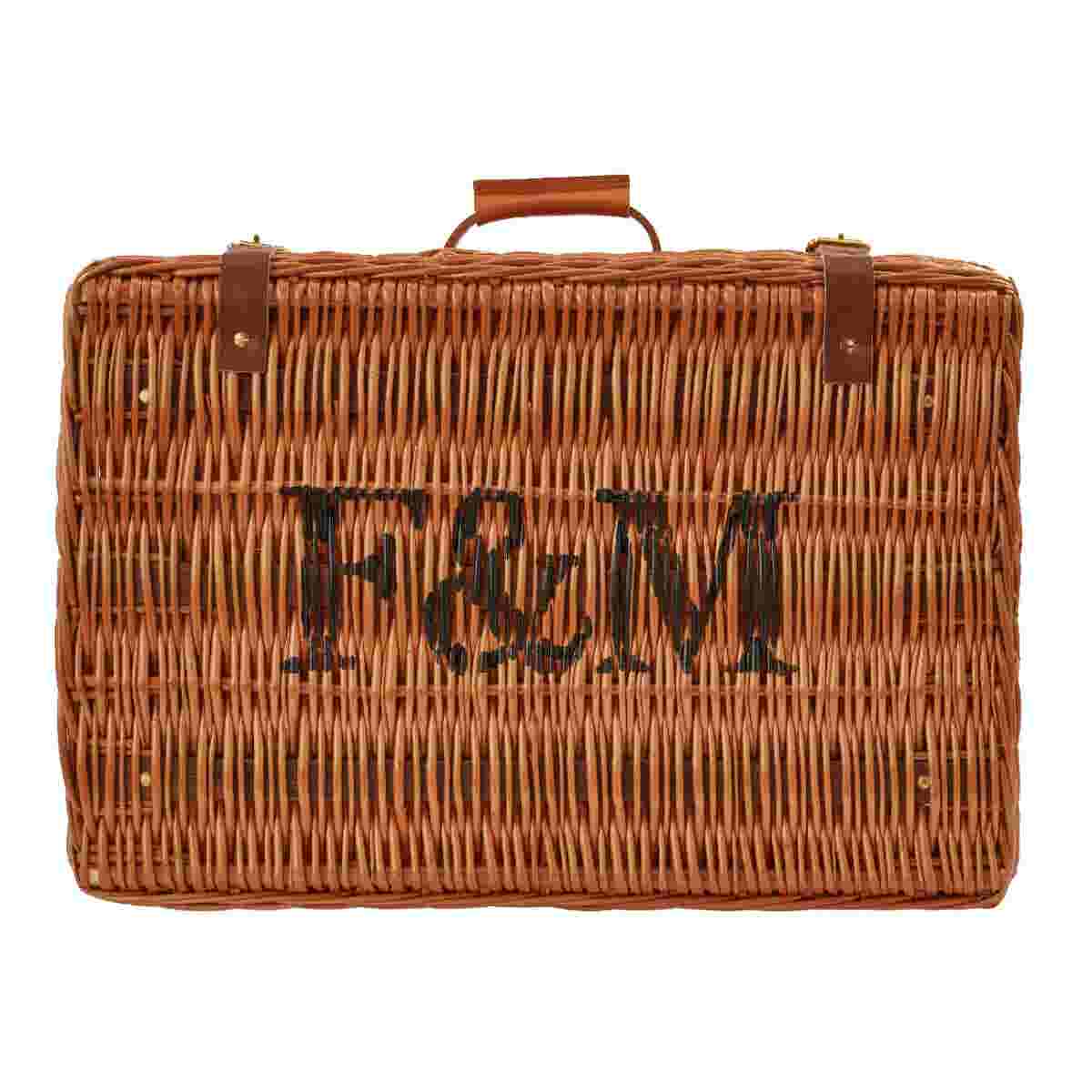 Fortnum's Camellia White Wicker Hamper For Two