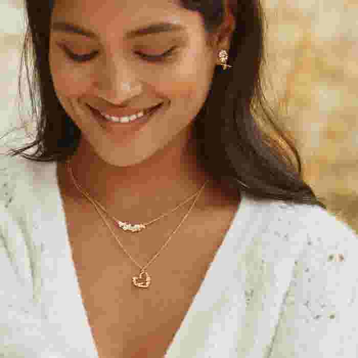 Alex Monroe Floral Heart Necklace with Itsy Bitsy Bee