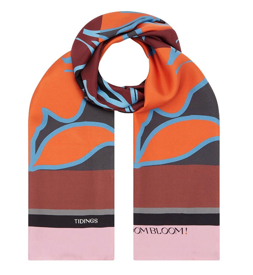 Tidings Bloom Reverse Silk & Wool Scarf