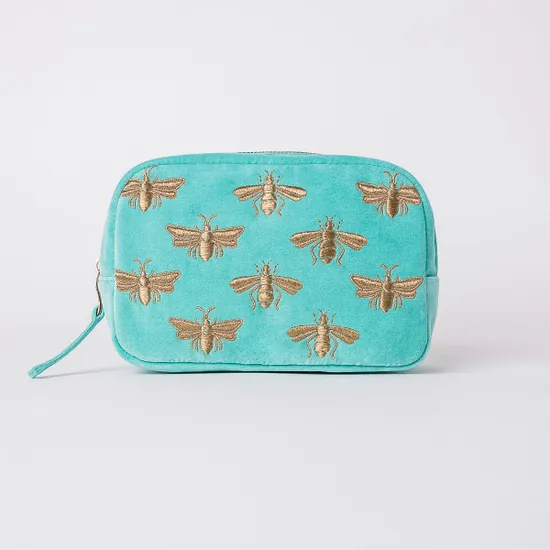 Elizabeth Scarlett Exclusive Honey Bee Cosmetic Bag, Turquoise product image