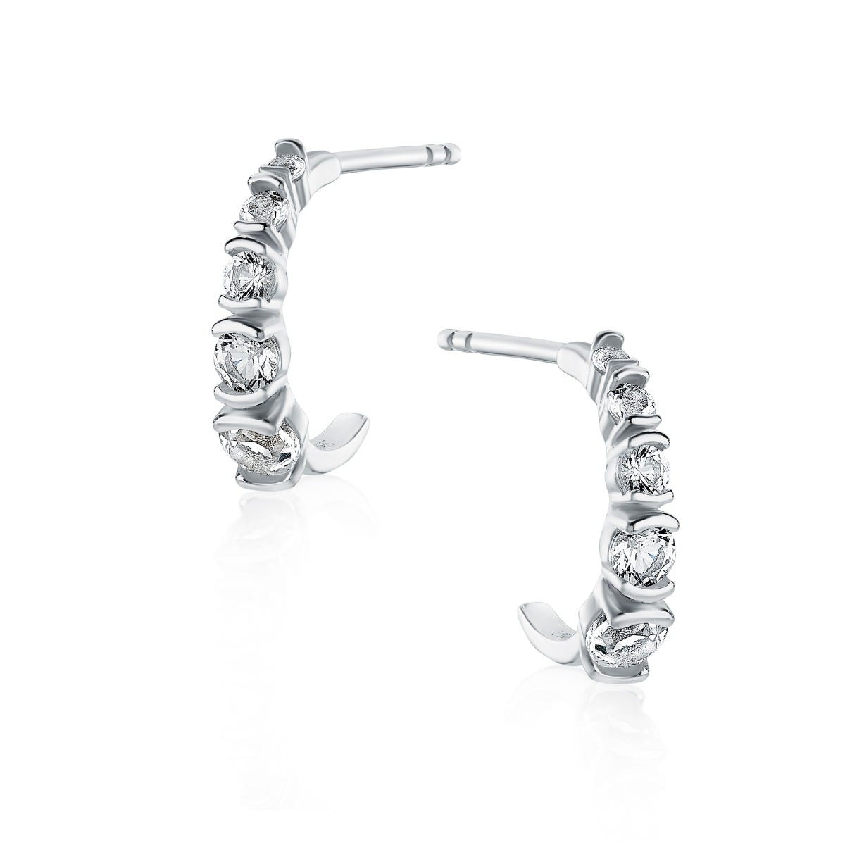 White topaz hoop earrings on sale