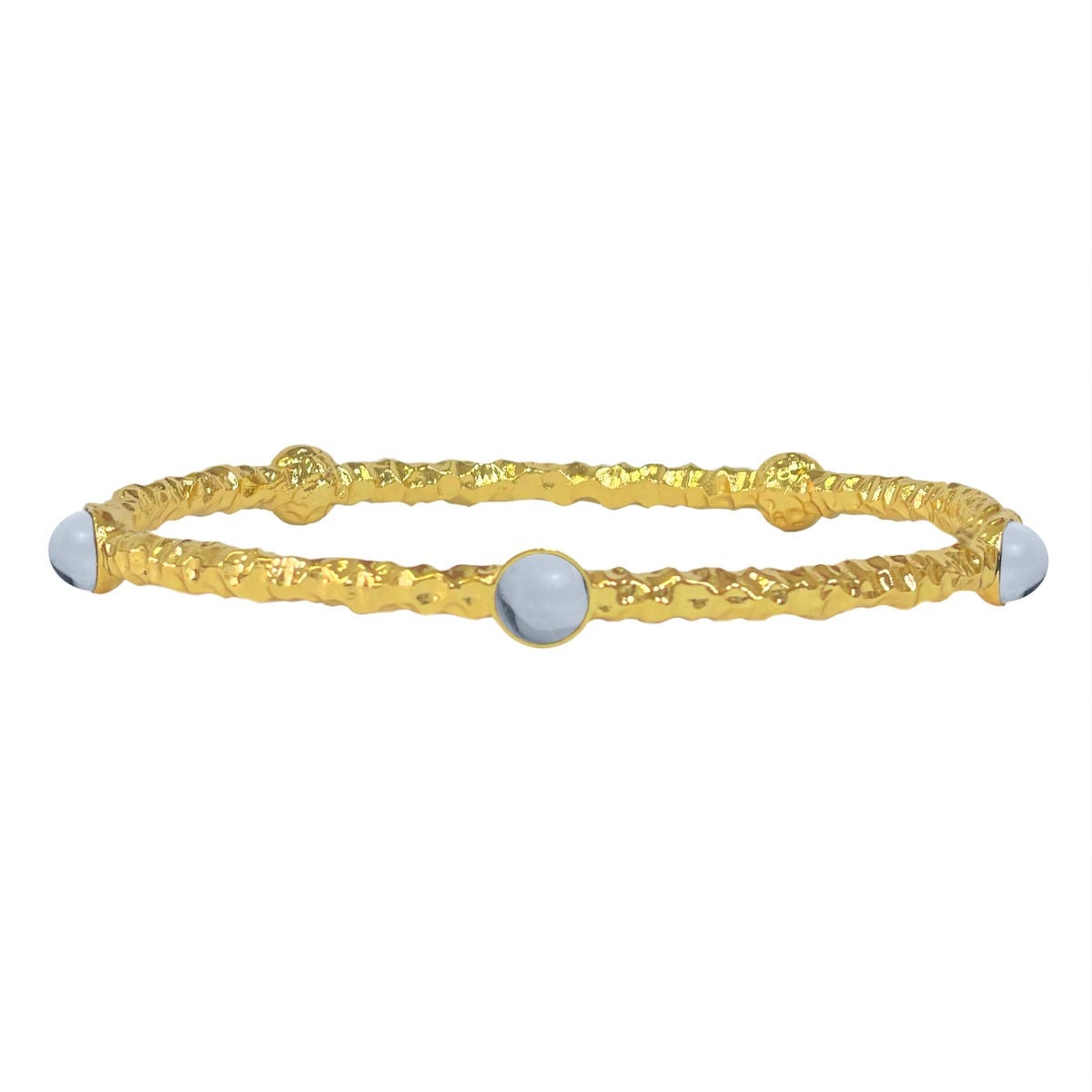 Halcyon Days Cabochon Torque Bangle Forget Me Not