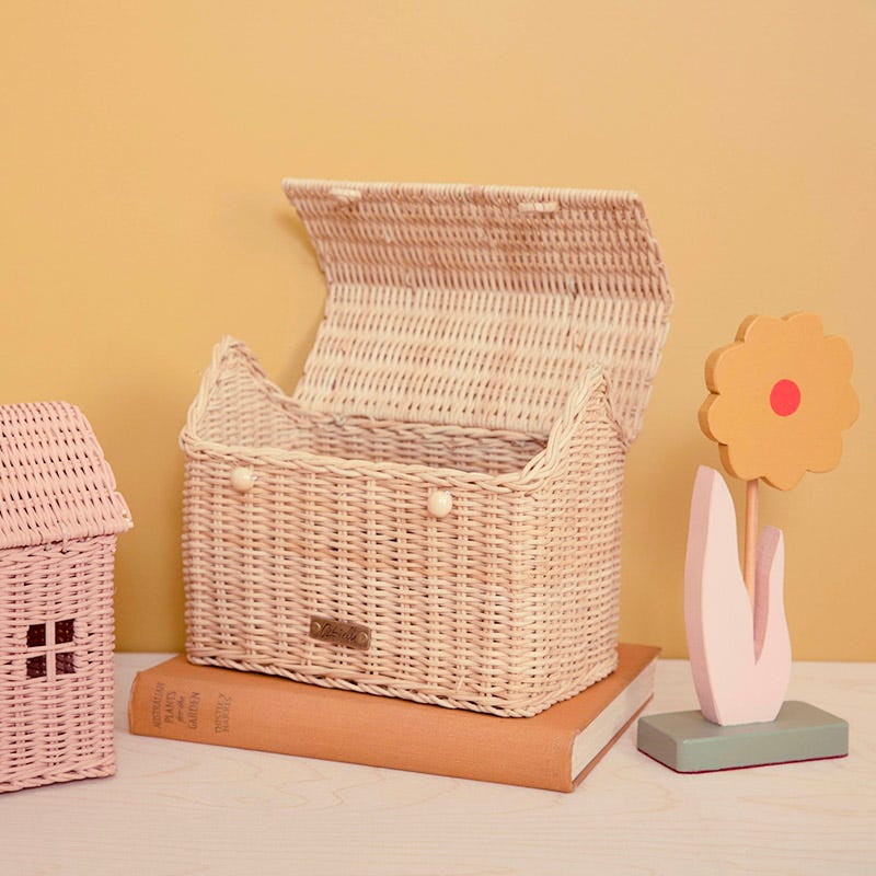 Olli Ella Rattan Casa Clutch Straw