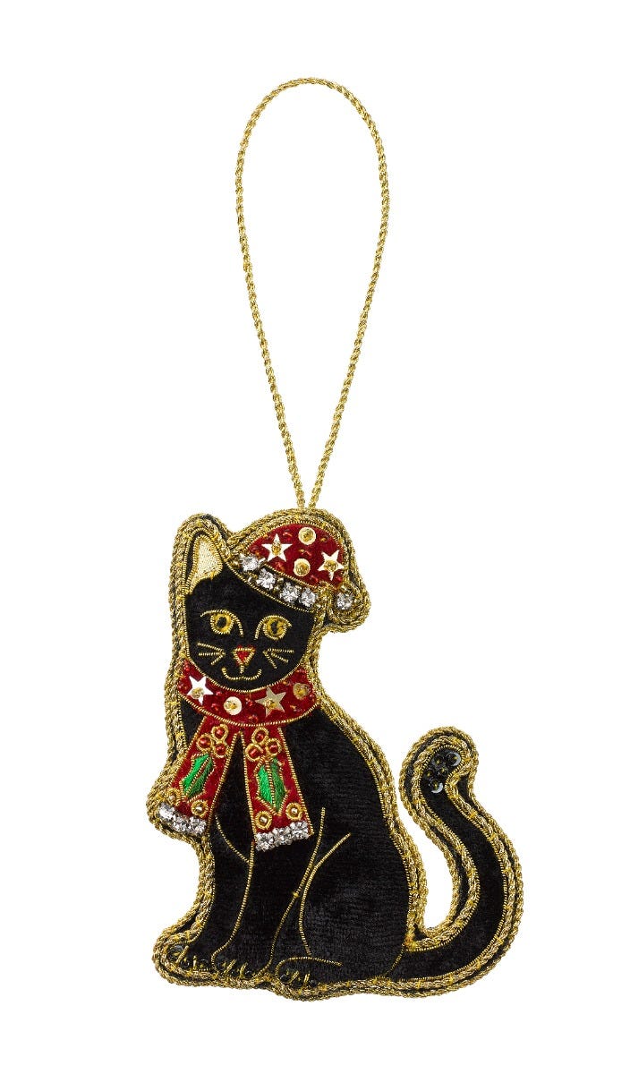 Black Cat Embroidered Decoration