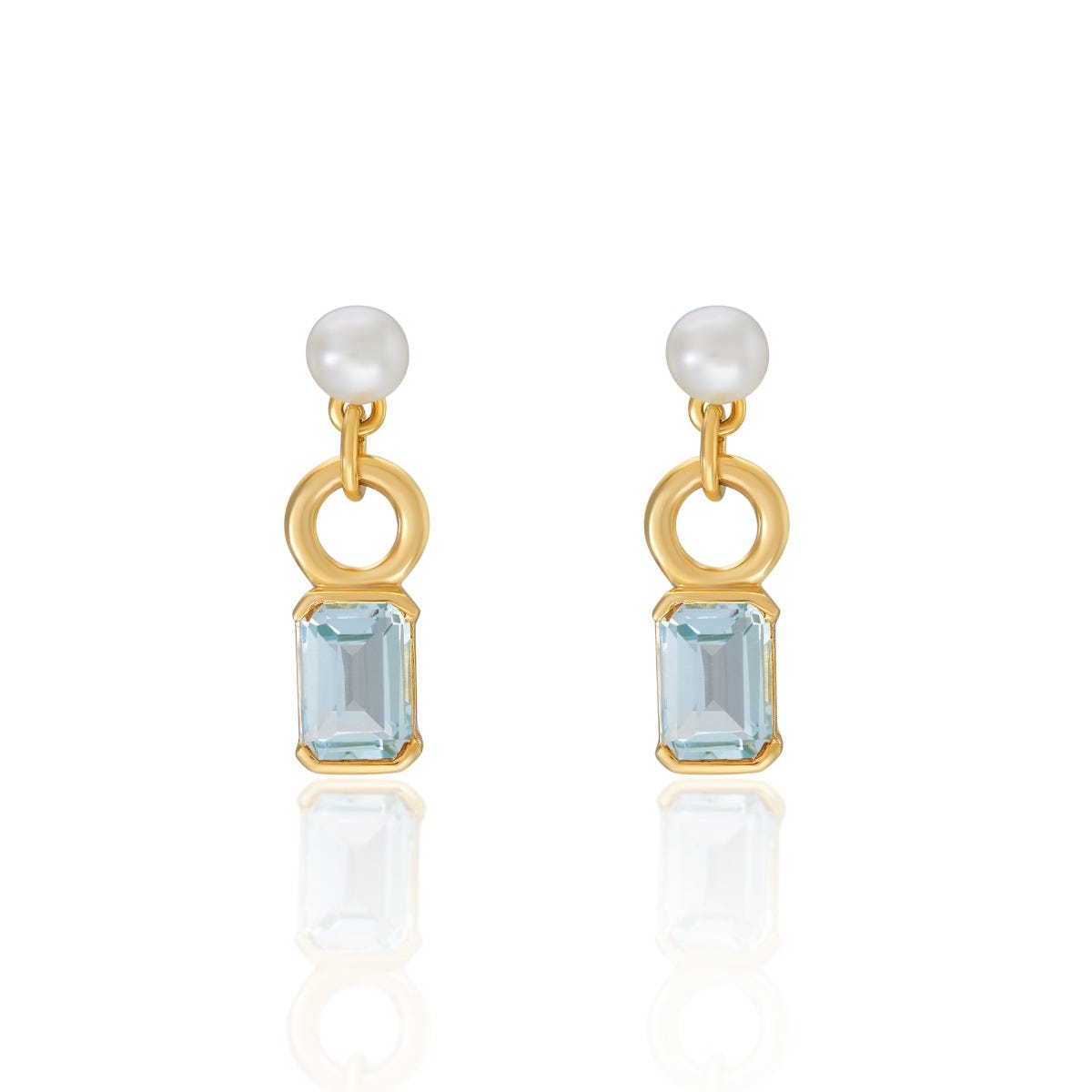 Laura Vann Exclusive Elena Pearl Earrings with Blue Topaz product image
