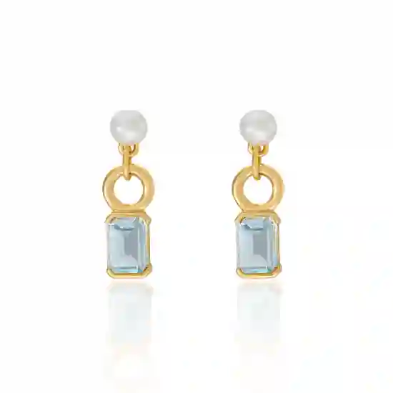 Laura Vann Exclusive Elena Pearl Earrings with Blue Topaz product image