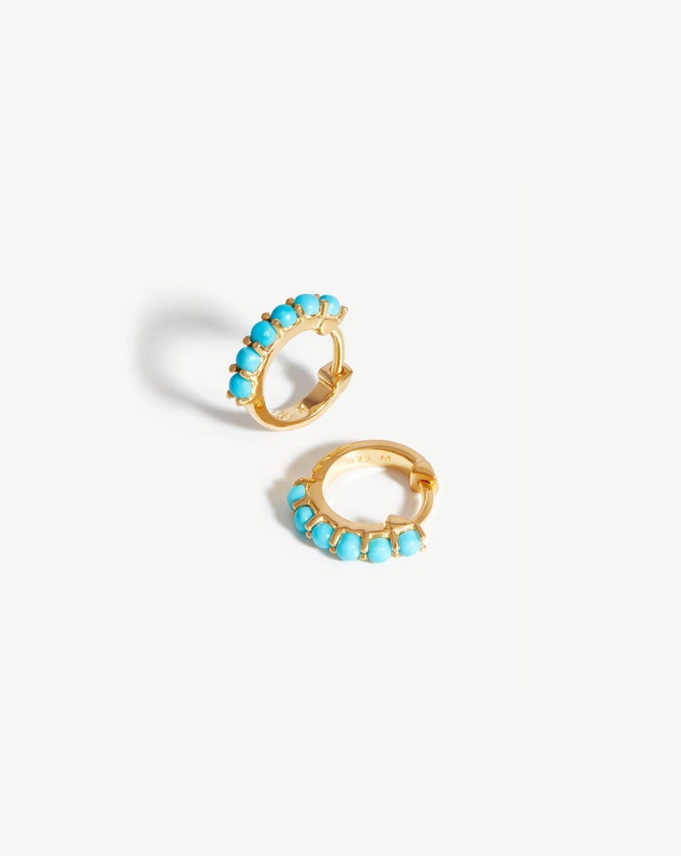 Missoma Exclusive Turquoise Huggie Hoop Earrings
