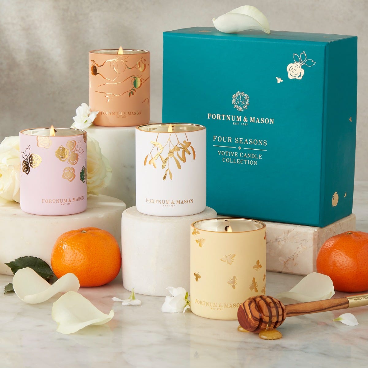 Fortnum's Four Seasons Votive Candle Gift Set, 4 x 75g