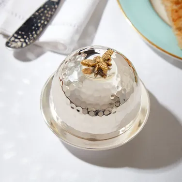 Culinary Concepts Bee Silver Plated Butter Dish