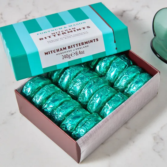 English Mitcham Bittermints in Dark Chocolate, Vegan, 240g product image