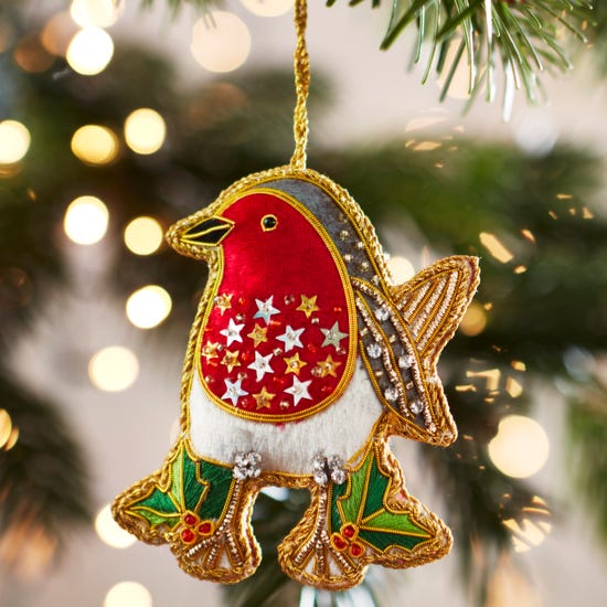 Sequined Robin Embroidered Decoration product image