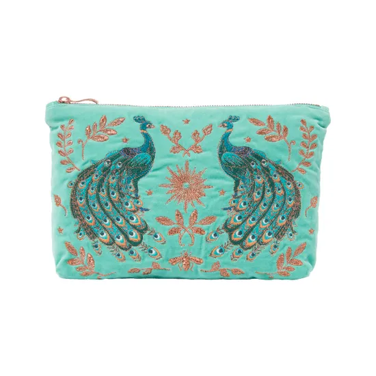 Elizabeth Scarlett Exclusive Peacock Everyday Pouch, Turquoise product image