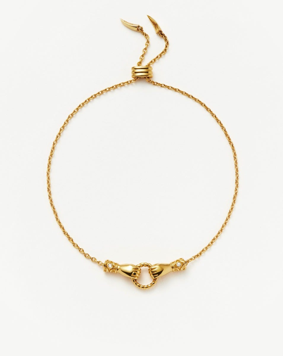 Missoma Harris Reed in Good Hands Slider Bracelet Gold