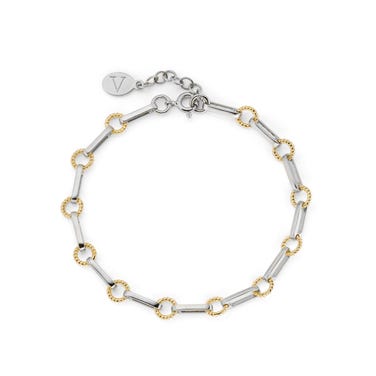 Laura Vann Two-Tone Twisted Link Bracelet