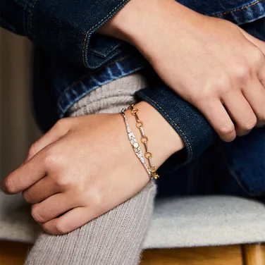 Laura Vann Two-Tone Twisted Link Bracelet