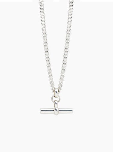 Tilly Sveaas Silver T-Bar Curb Link Necklace