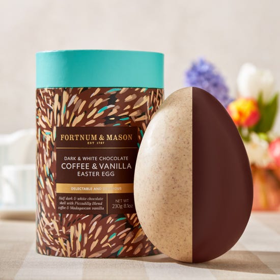 Dark & White Chocolate Coffee & Vanilla Easter Egg, 230g product image