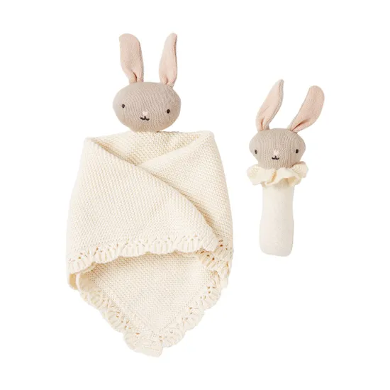 Avery Row Bunny Cuddle Cloth & Rattle Set product image